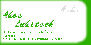 akos lukitsch business card